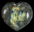 Flashy Polished Labradorite Heart #58852-1
